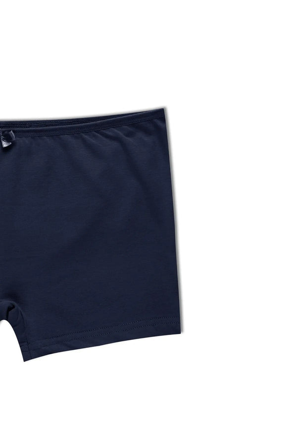 Tekli Pamuklu Kadın Boxer/şort 2500 - Lacivert