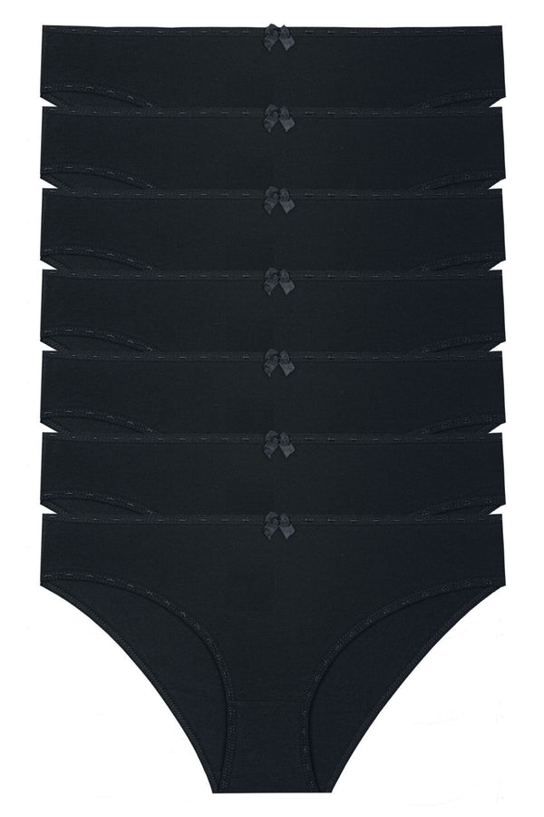 Kadın Külot 7'li Külot - 3800-1 Siyah-7'li