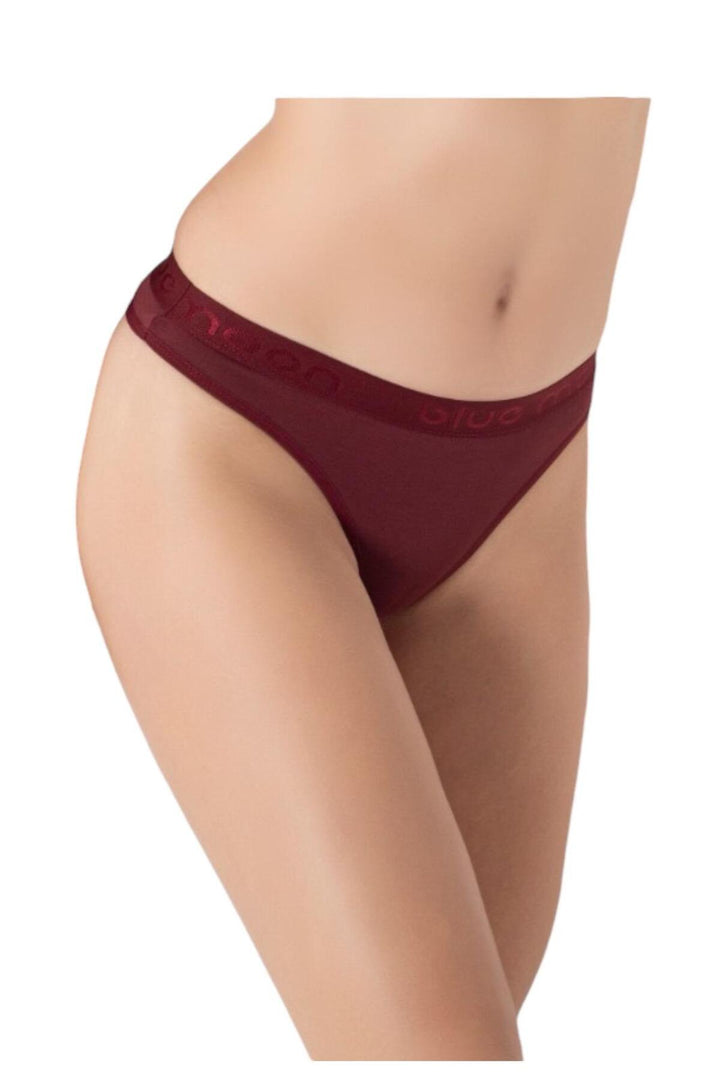 Kadın Tekli Basic Pamuklu Kemerli Tanga - 1444 Bordo