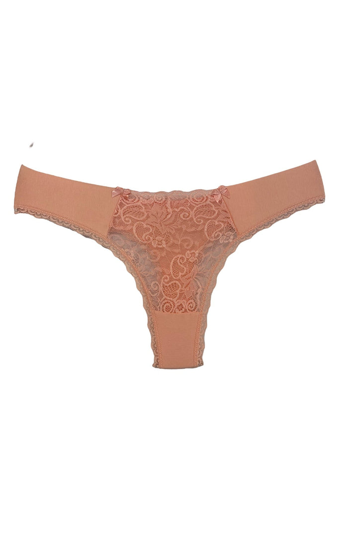 Dantelli Tanga 5'li - 1660-1 Bordo