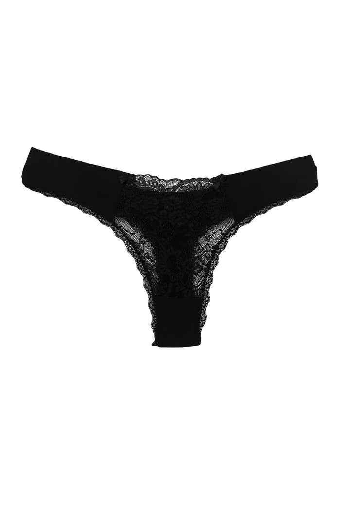 Dantelli Tanga 5'li - 1660-1 Kırmızı