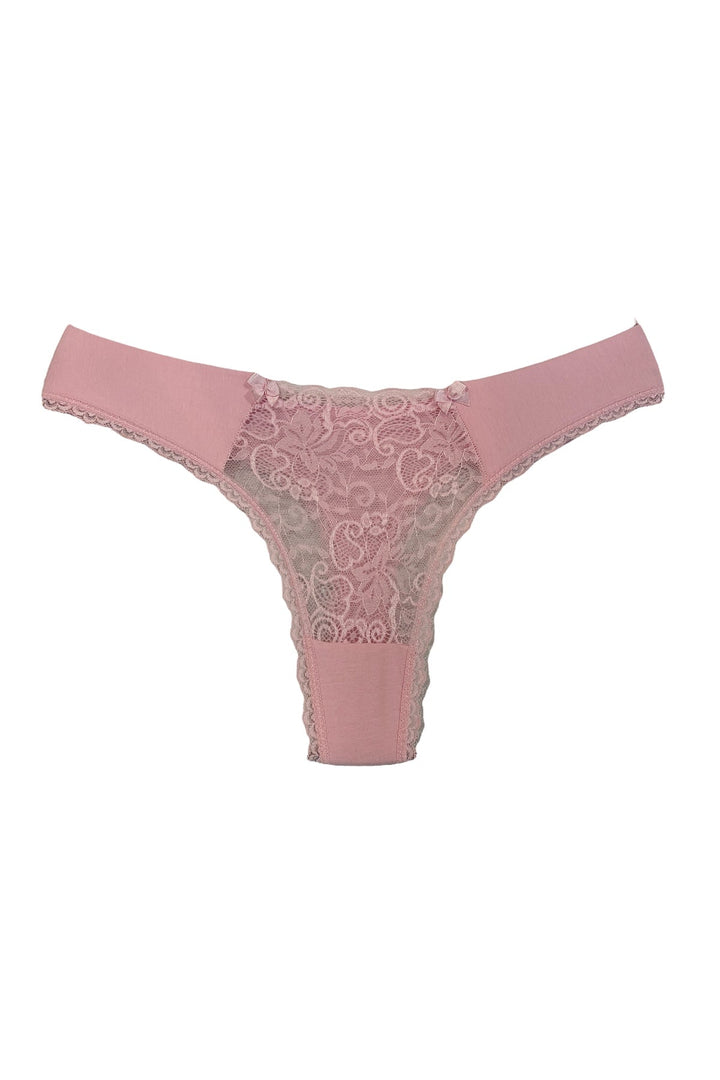 Dantelli Tanga 5'li - 1660-1 Kırmızı