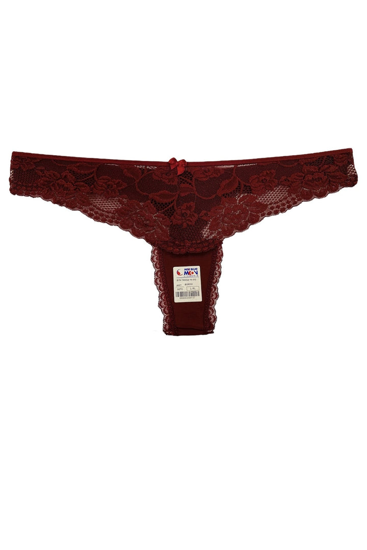 Dantelli Tanga 5'li - 1670 Bordo
