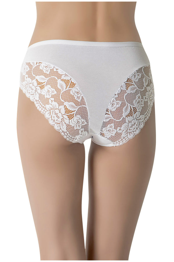 Arka Baklava Kesim Dantelli Bato 2'li Külot Siyah/beyaz 5660 - Renkli