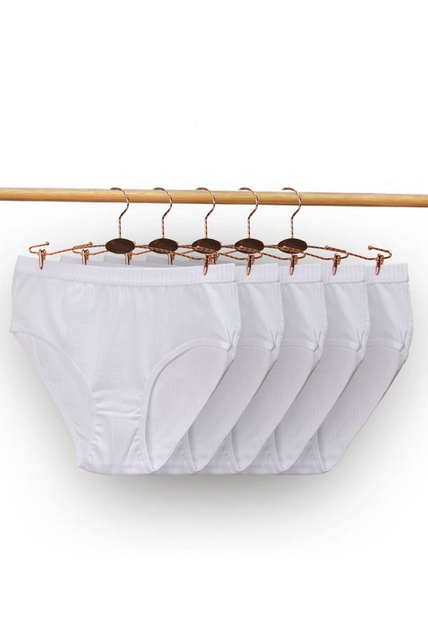 Kadın Özel Tasarım Fitilli Pamuklu Külot 5'li Paket 5200 - Beyaz