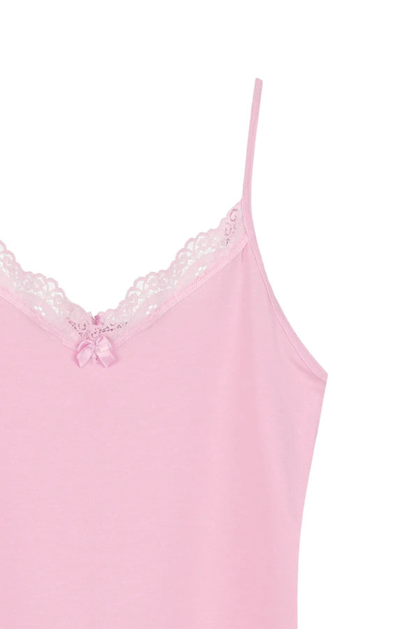 V Yaka Dantelli Tekli Atlet 8000-1 - Toz Pembe