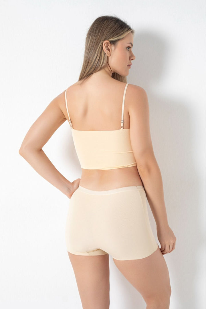 Basic Lazer Kesim Dikişsiz Kadın Boxer/şort - 2400 Ten
