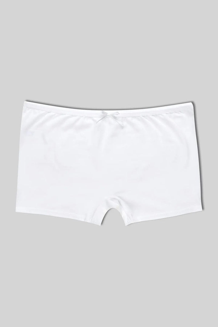 Tekli Pamuklu Kadın Boxer/şort - 2500 Beyaz