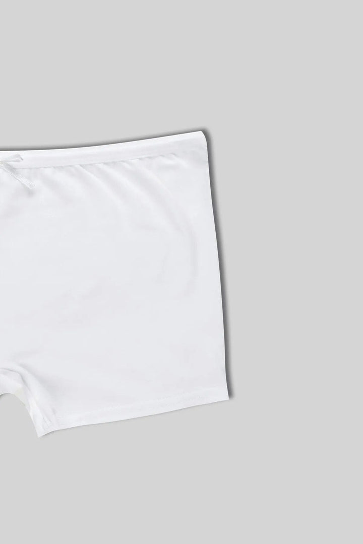 Tekli Pamuklu Kadın Boxer/şort - 2500 Beyaz