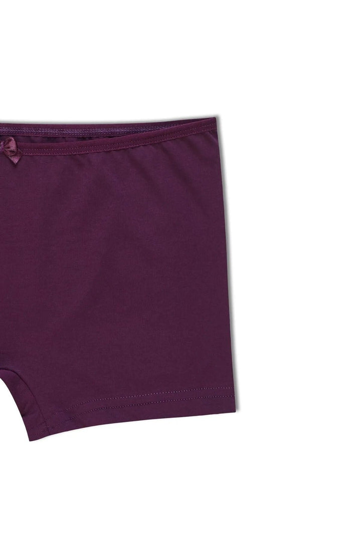 Tekli Pamuklu Kadın Boxer/şort - 2500 Mor