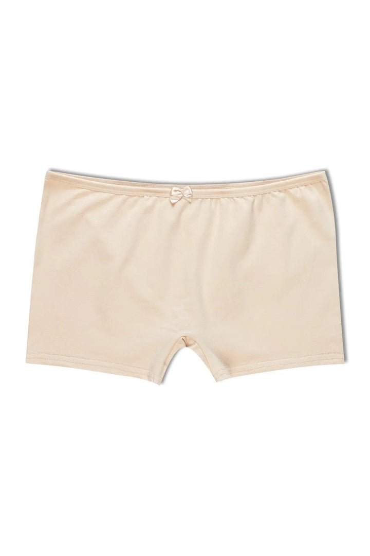 Tekli Pamuklu Kadın Boxer/şort - 2500 Ten