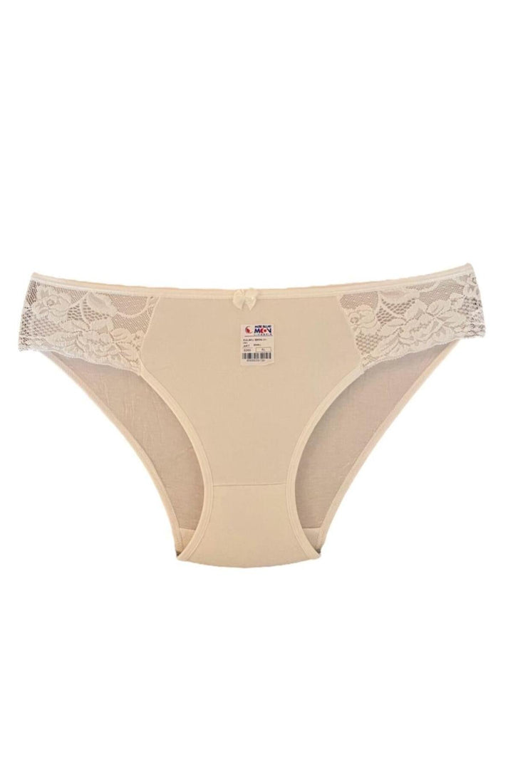 İki Yanı Dantelli Külot 3'lü - 3260-3 Ten