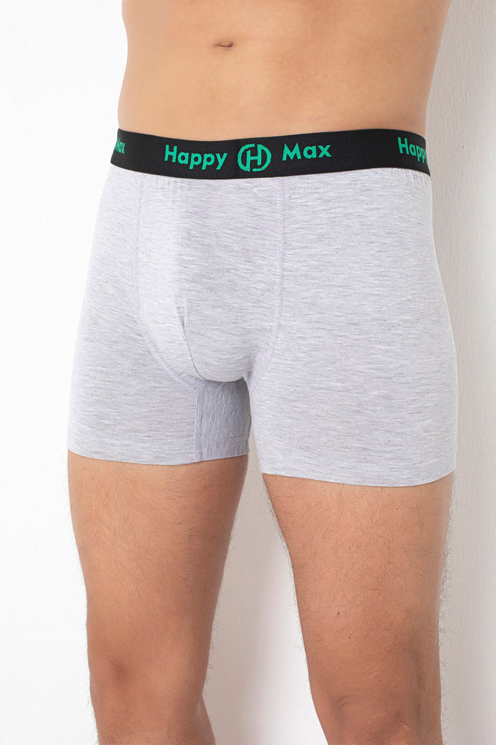 Erkek Boxer Pamuklu Renkli Premium 5'li Paket - 4000-1 Gri