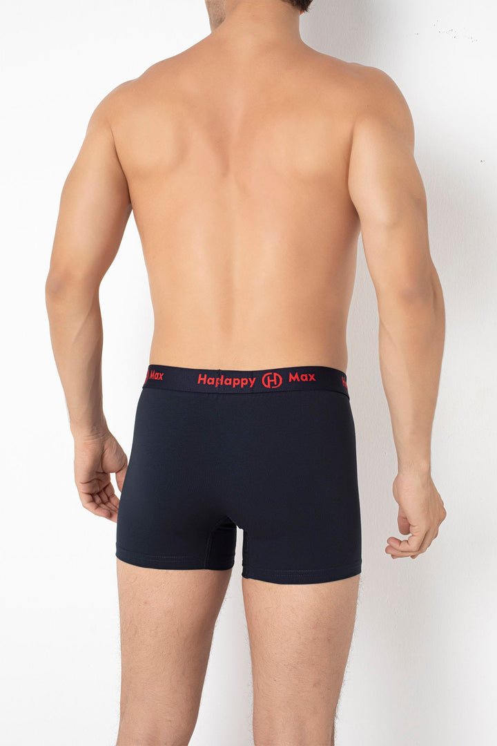Erkek Boxer Pamuklu Renkli Premium 3'lü Paket - 4000-2 Lacivert