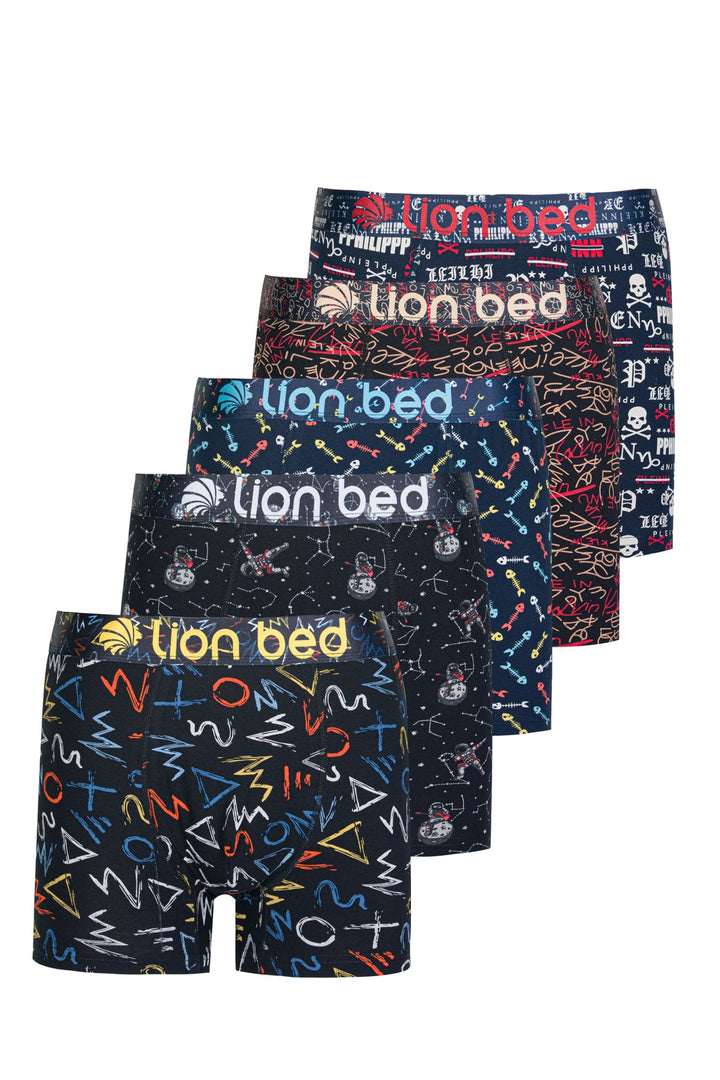 Erkek Boxer Pamuklu Desenli Premium 5'li Paket - 4000 Baskılı-3
