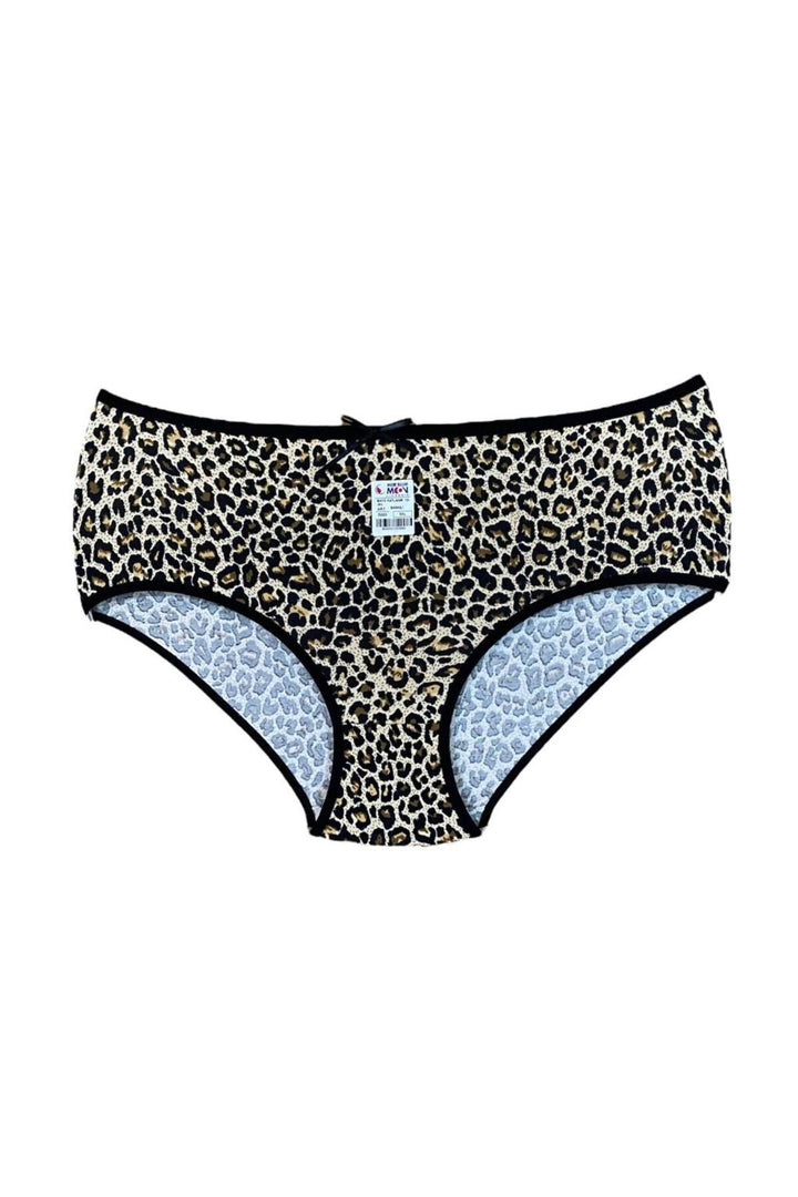 Yüksek Bel Leopar Baskılı Bato Katlanır 3'lü Külot - 5000-2 Leopar