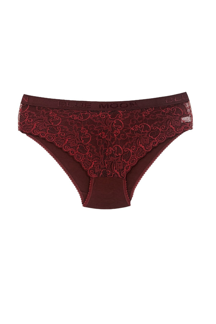 Yüksek Bel Kemerli Bato 5'li Külot - 5345-1 Bordo