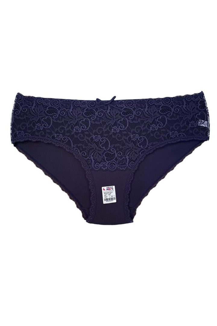 Yüksek Bel Dantelli Bato 5'li Külot - 5600-1 Lacivert