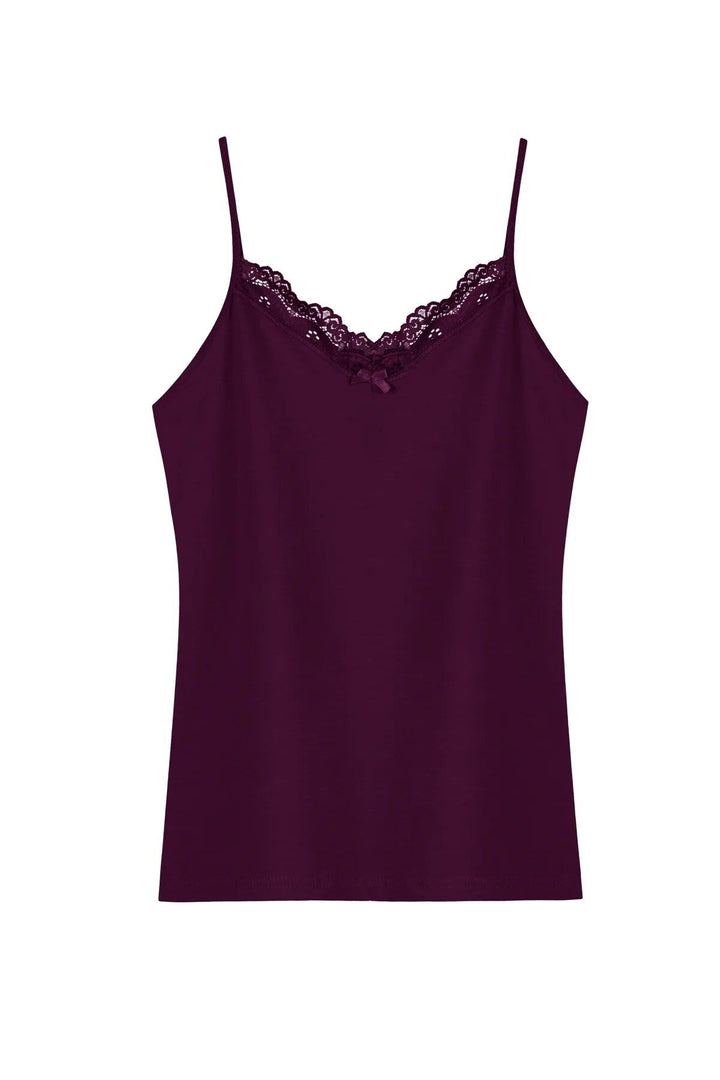 V Yaka Dantelli Tekli Atlet - 8000-1 Mor